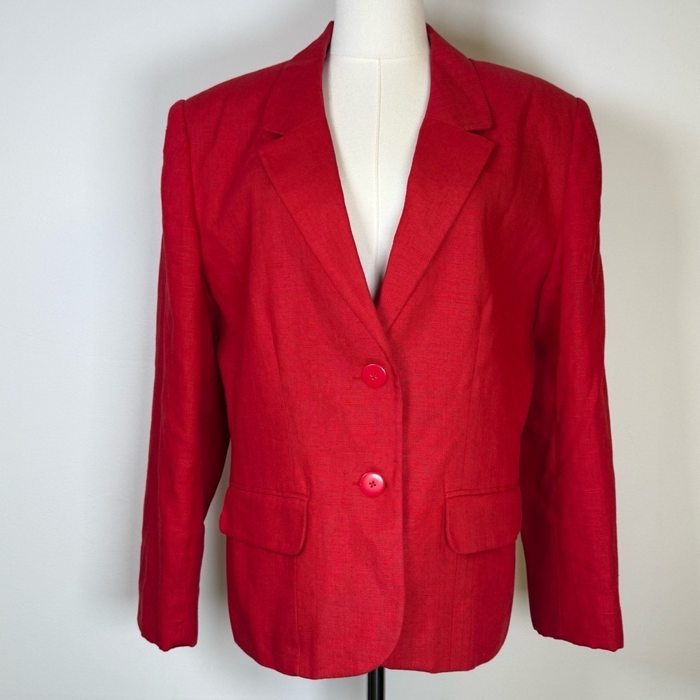 Giorgio Sant Angelo 100% Linen Single Breasted Blazer Women’s Size 12